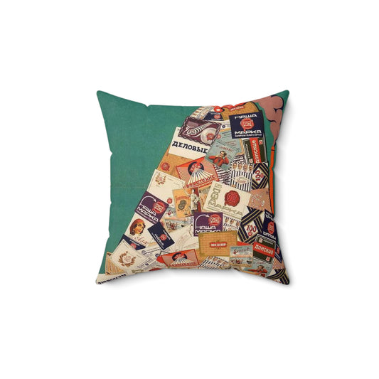 Неизвестный художник ДГТФ папиросы, Art Deco Poster Decorative Accent Square Pillow