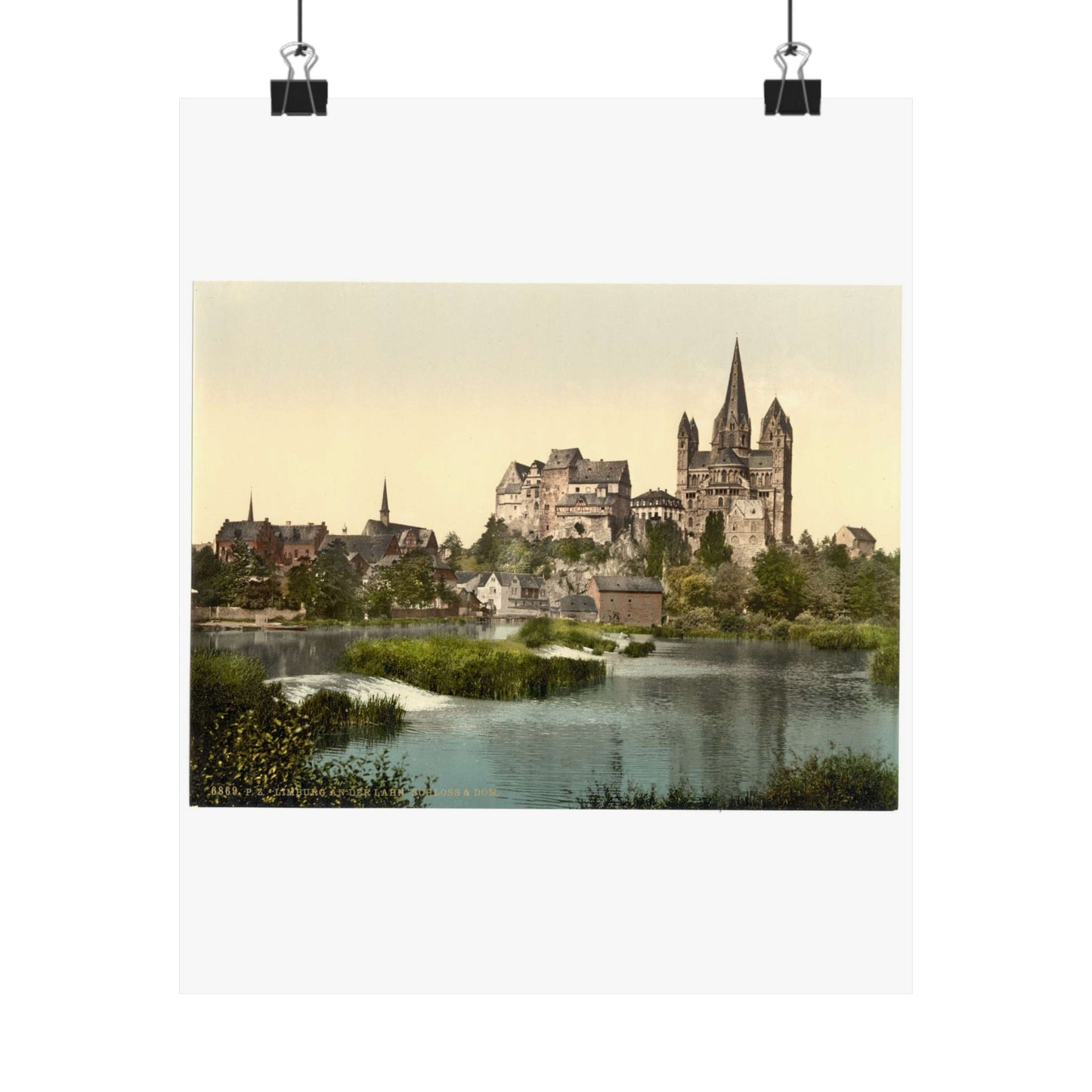 [Castle and cathedral, Limburg (i.e., Limburg an der Lahn), Hesse-Nassau, Germany] High Quality Matte Wall Art Poster for Home, Office, Classroom