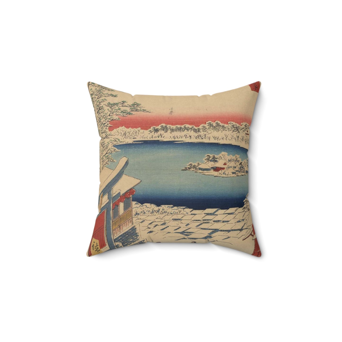 Gajō icchō, Ando Hiroshige - Public domain portrait drawing  Decorative Accent Square Pillow