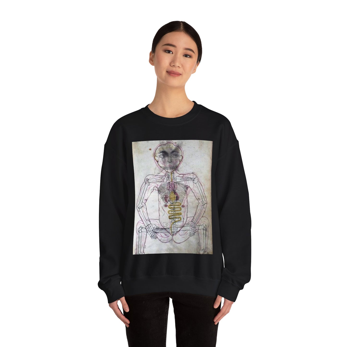 Skeleton of a human from Kifayeyi-Mansuri Black Heavy Blend Adult Crew Neck SweatShirt