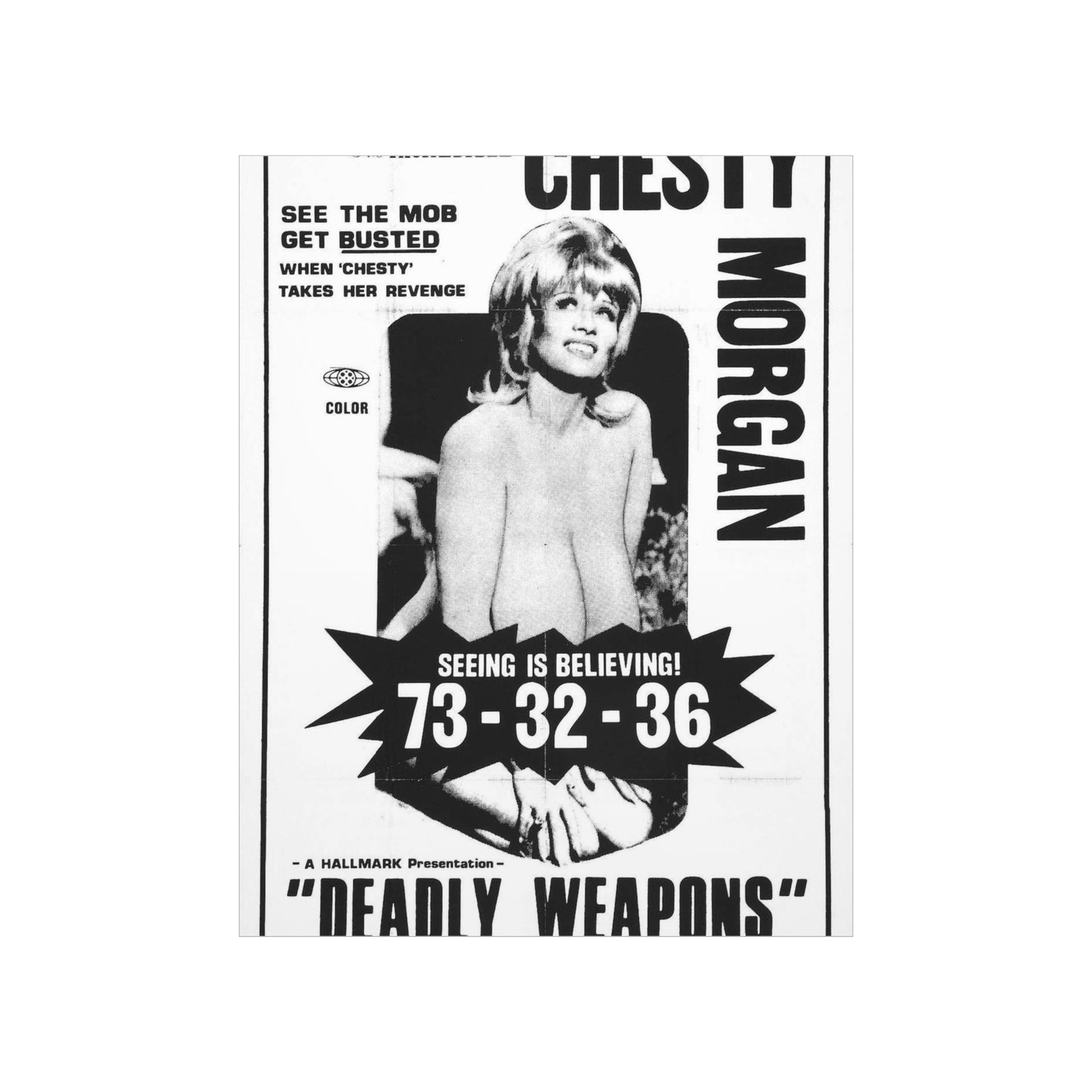 Deadly weapons poster 01 - Public domain movie poster High Quality Matte Wall Art Poster for Home, Office, Classroom