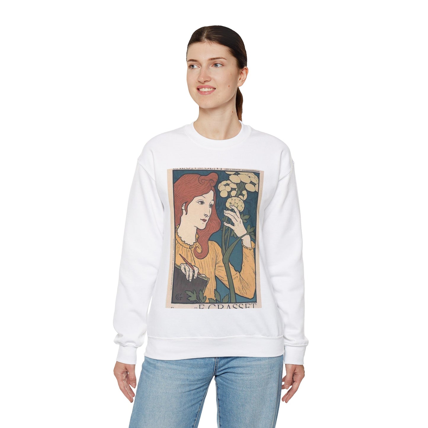 Affiche pour l' "Exposition E. Grasset" au Salon des Cent. White Heavy Blend Adult Crew Neck SweatShirt