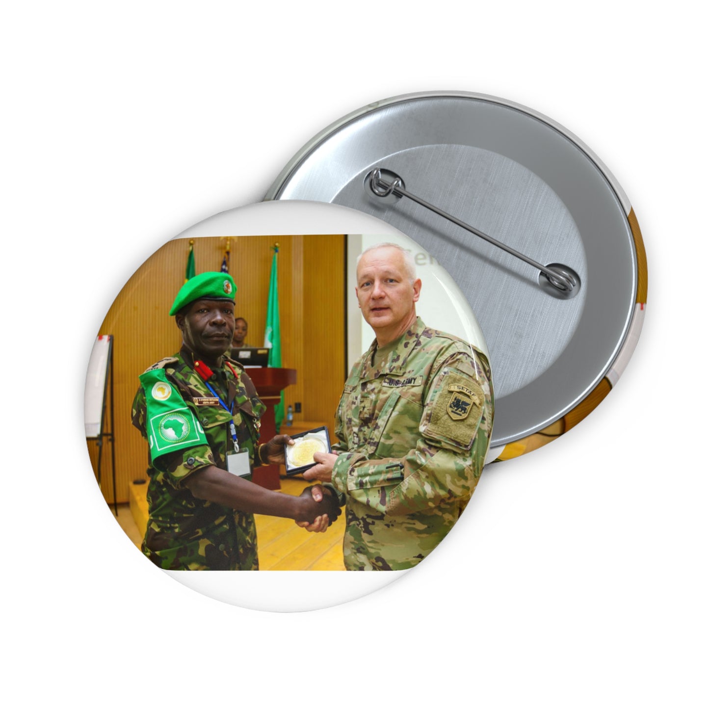 Brig. Gen. Jon Jensen, U.S. Army Africa deputy commander, Pin Buttons with Crisp Design