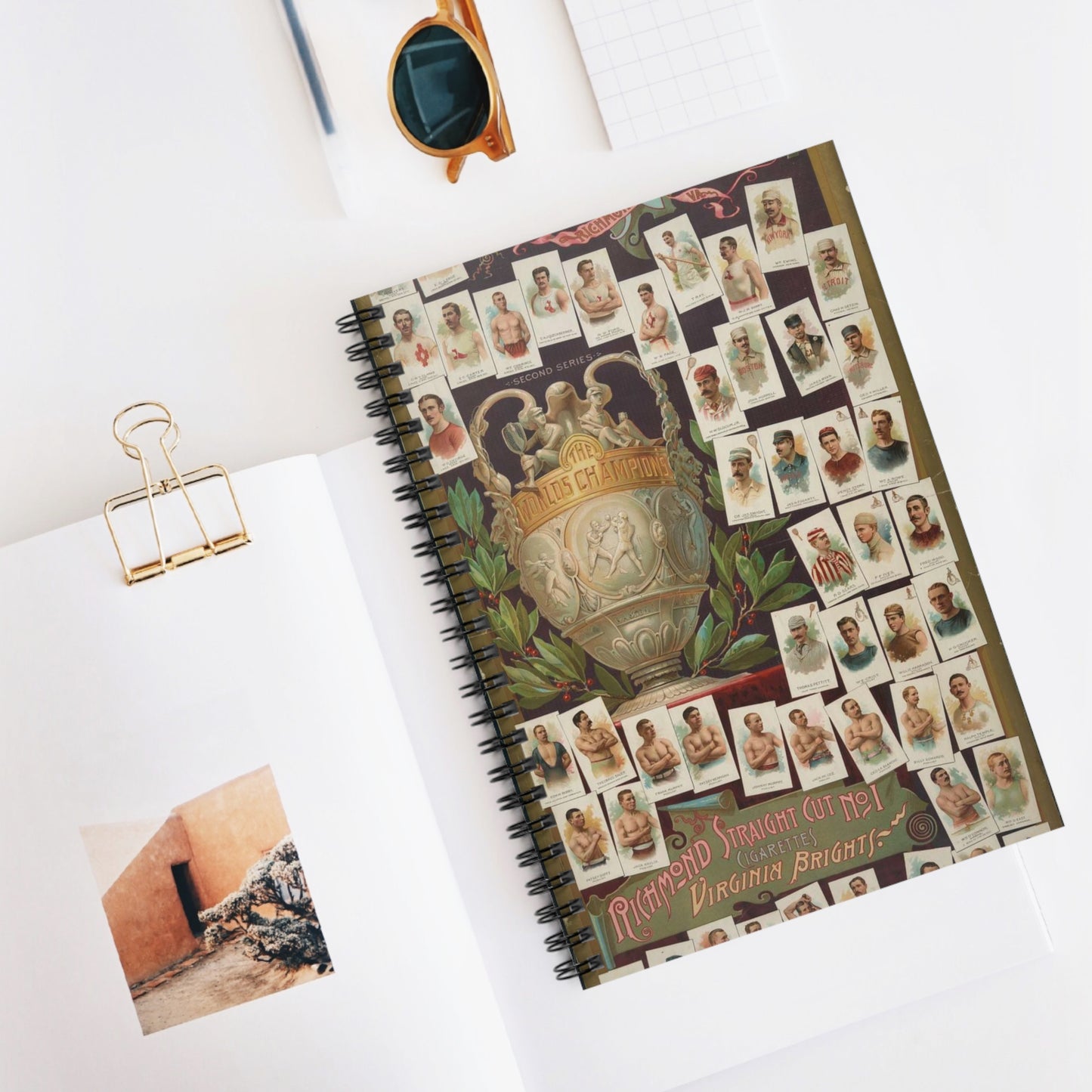 Allen & Ginter. Richmond, Virginia Richmond straight cut no. 1 cigarettes Virginia brights. The worlds champions second series Spiral Bound Ruled Notebook with Printed Cover