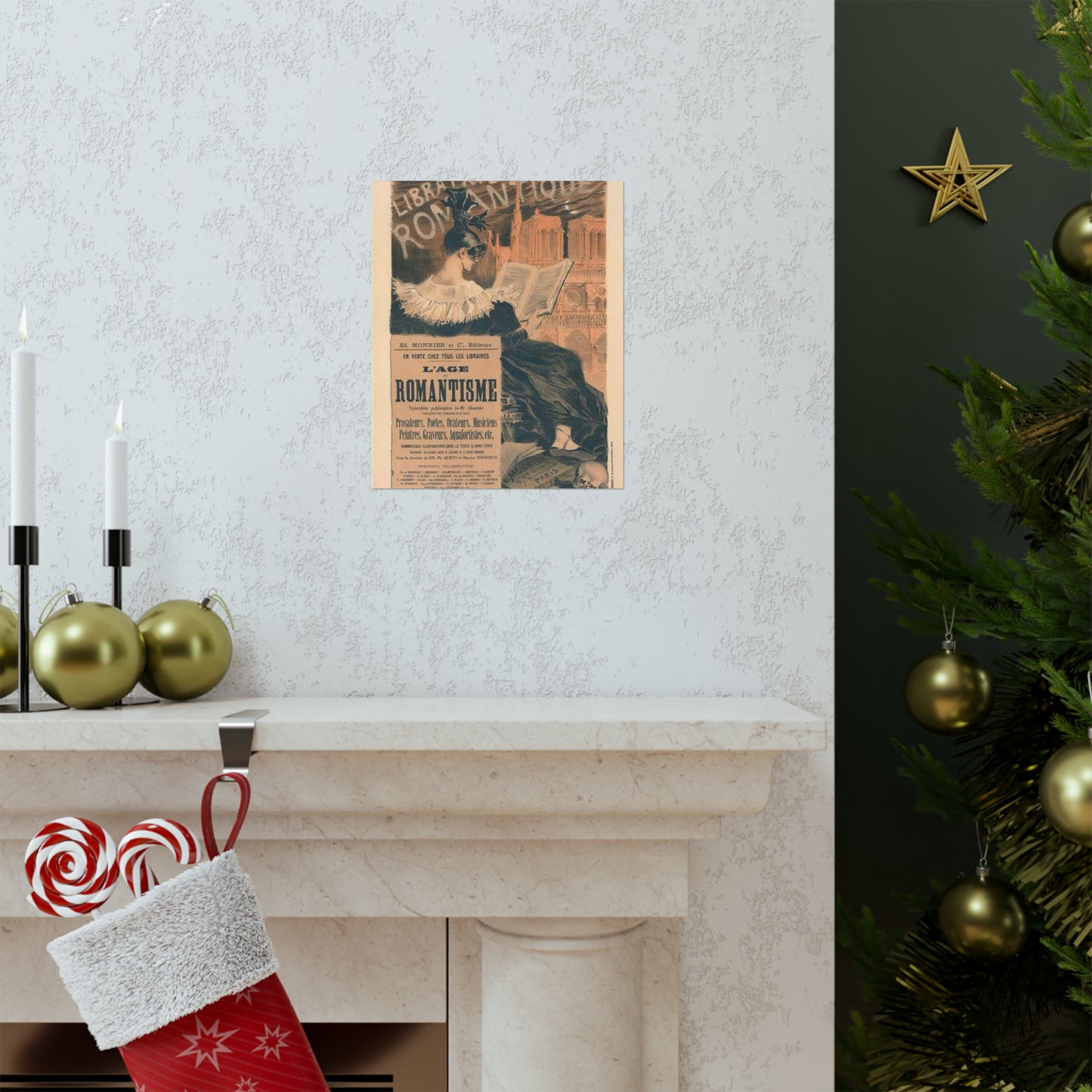 Affiche pour la "Librairie Romantique". High Quality Matte Wall Art Poster for Home, Office, Classroom