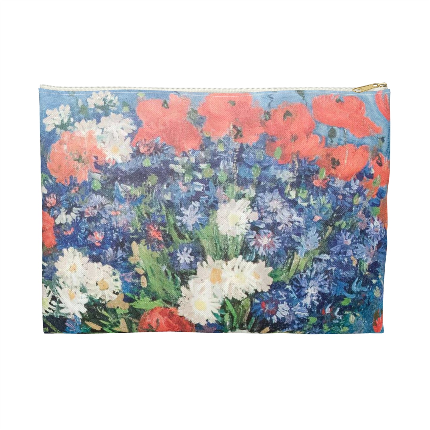 Still life of flowers by Vincent van Gogh - My Dream Large Organizer Pouch with Black Zipper