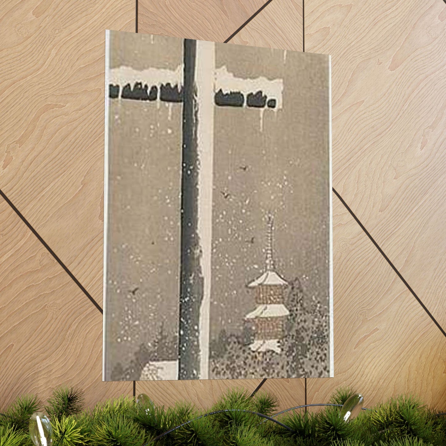 Koson - torii-and-crow-in-the-snow, Ohara Koson High Quality Matte Wall Art Poster for Home, Office, Classroom