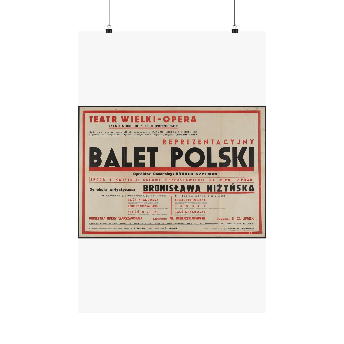 Balet Polski [2] High Quality Matte Wall Art Poster for Home, Office, Classroom