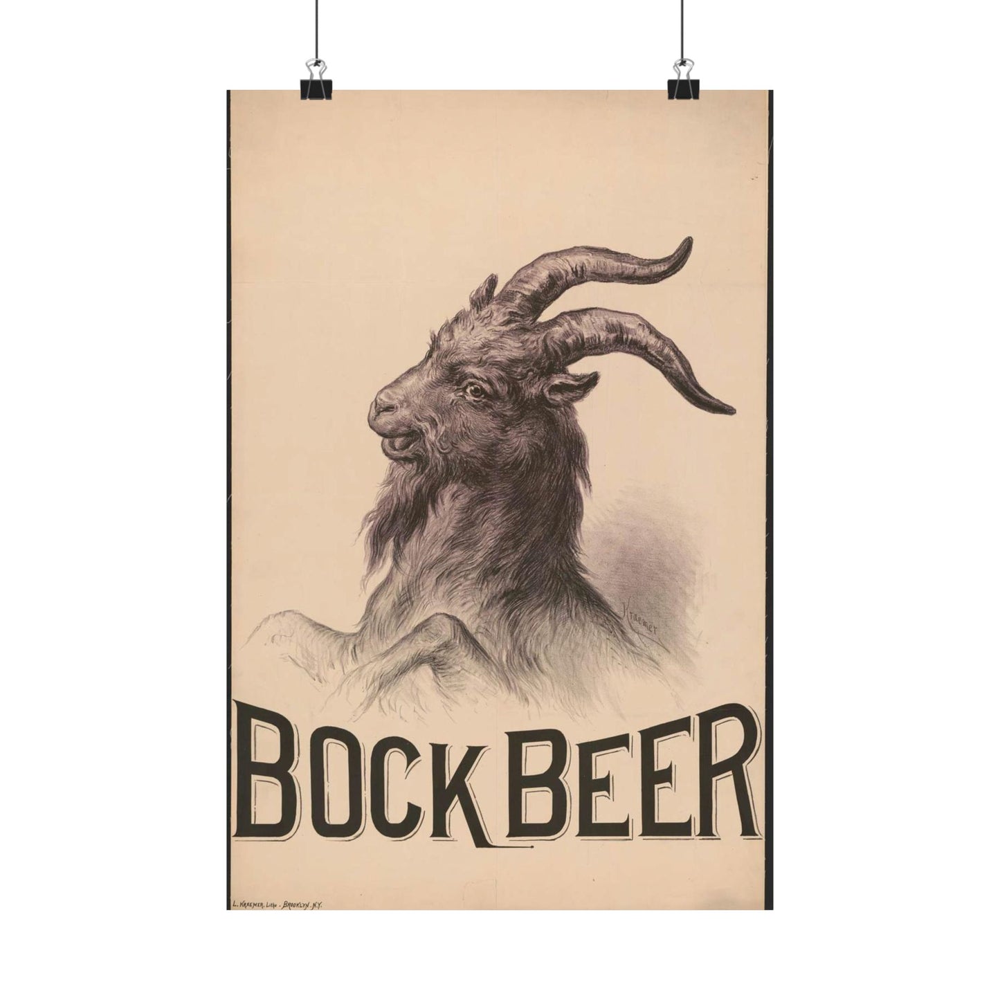 Bock Beer - Print, Library of Congress collection High Quality Matte Wall Art Poster for Home, Office, Classroom