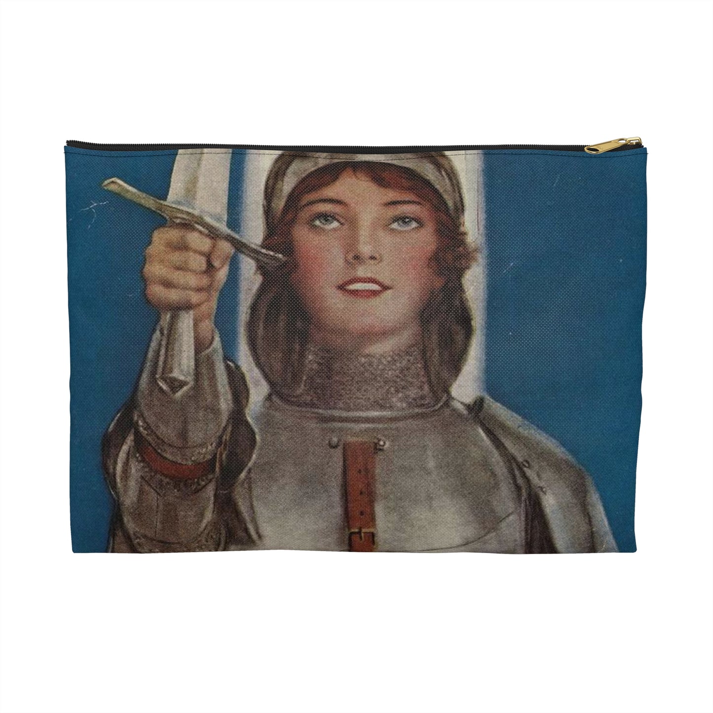 Joan of Arc Saved France Large Organizer Pouch with Black Zipper