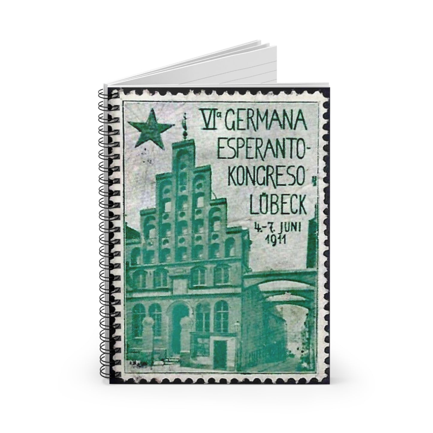 Damals – Esperanto-Kongress – 1911 – Reklamemarke Spiral Bound Ruled Notebook with Printed Cover