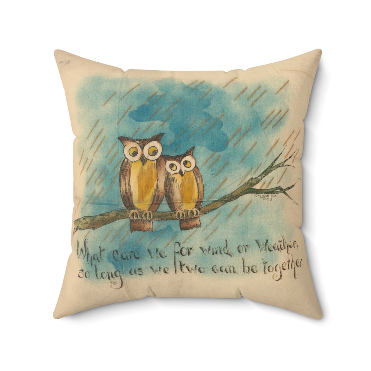 What care we for wind or weather, so long as we two can be together Decorative Accent Square Pillow