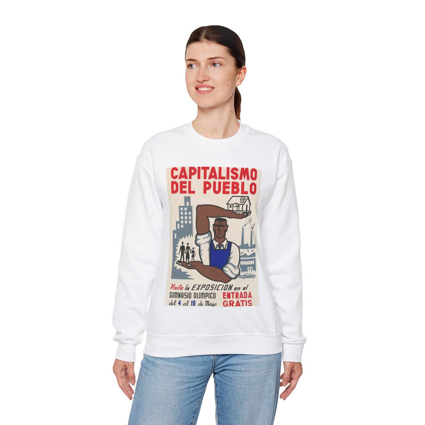 People's Capitalism Poster, United States information service propaganda White Heavy Blend Adult Crew Neck SweatShirt