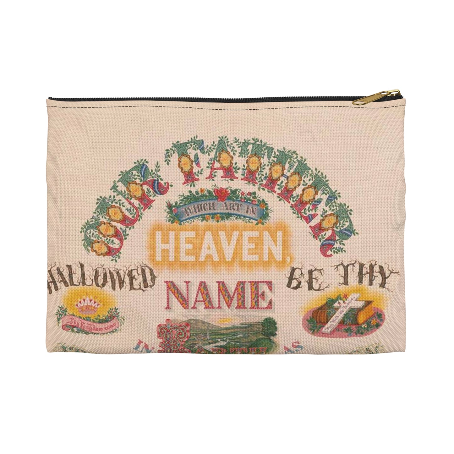 Our Father which art in Heaven - Public domain dedication image Large Organizer Pouch with Black Zipper