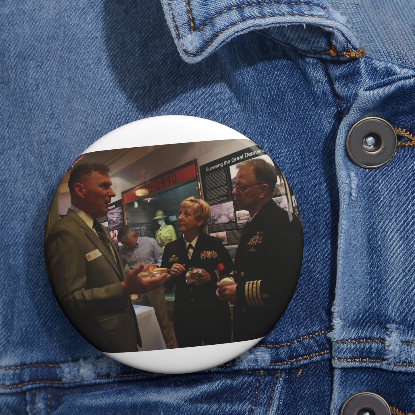 Guests of U.S. Marine Brig. Gen. Terry V. Williams, Pin Buttons with Crisp Design