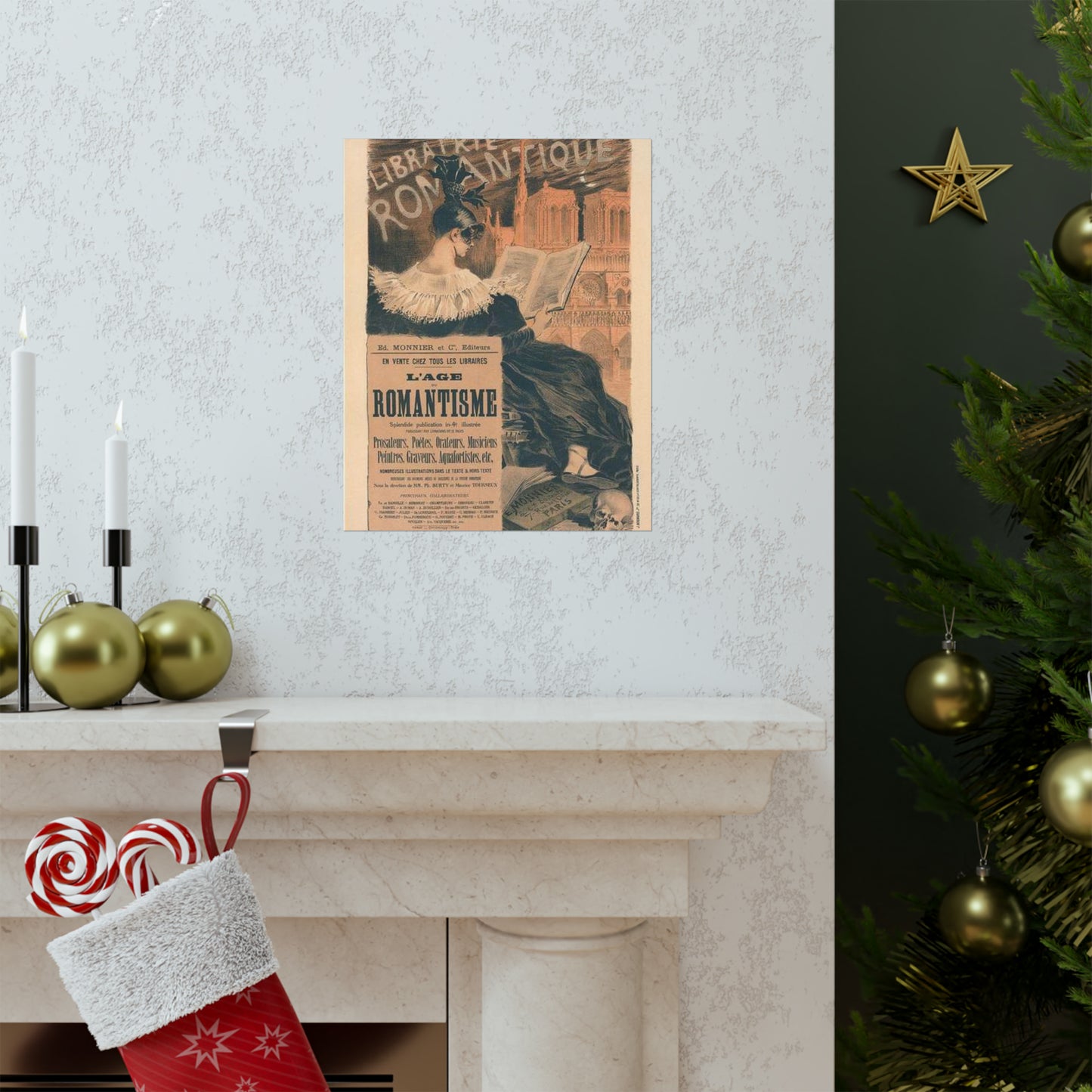 Affiche pour la "Librairie Romantique". High Quality Matte Wall Art Poster for Home, Office, Classroom