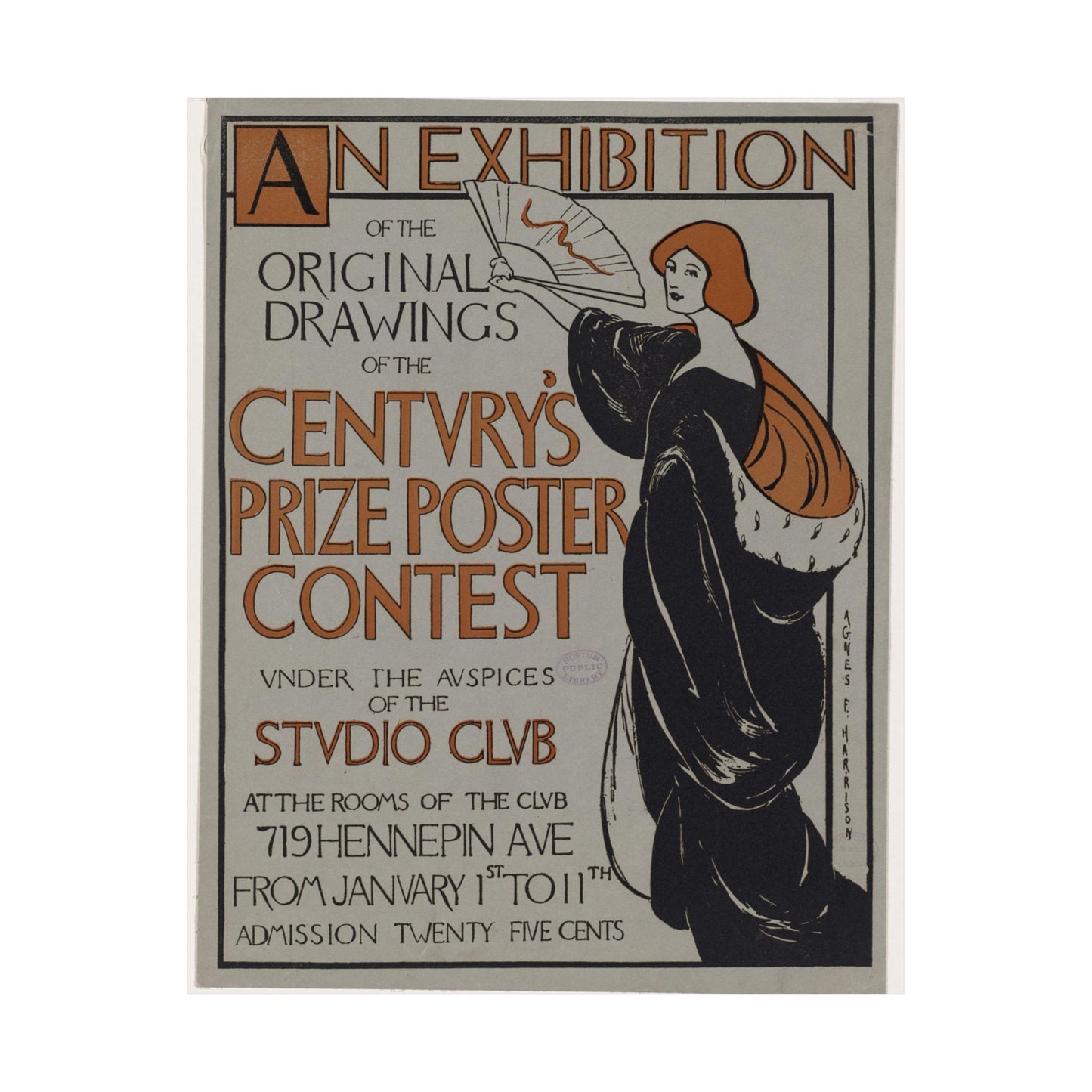 An exhibition of the original drawings of the Century's prize poster contest under the auspices of the Studio Club High Quality Matte Wall Art Poster for Home, Office, Classroom