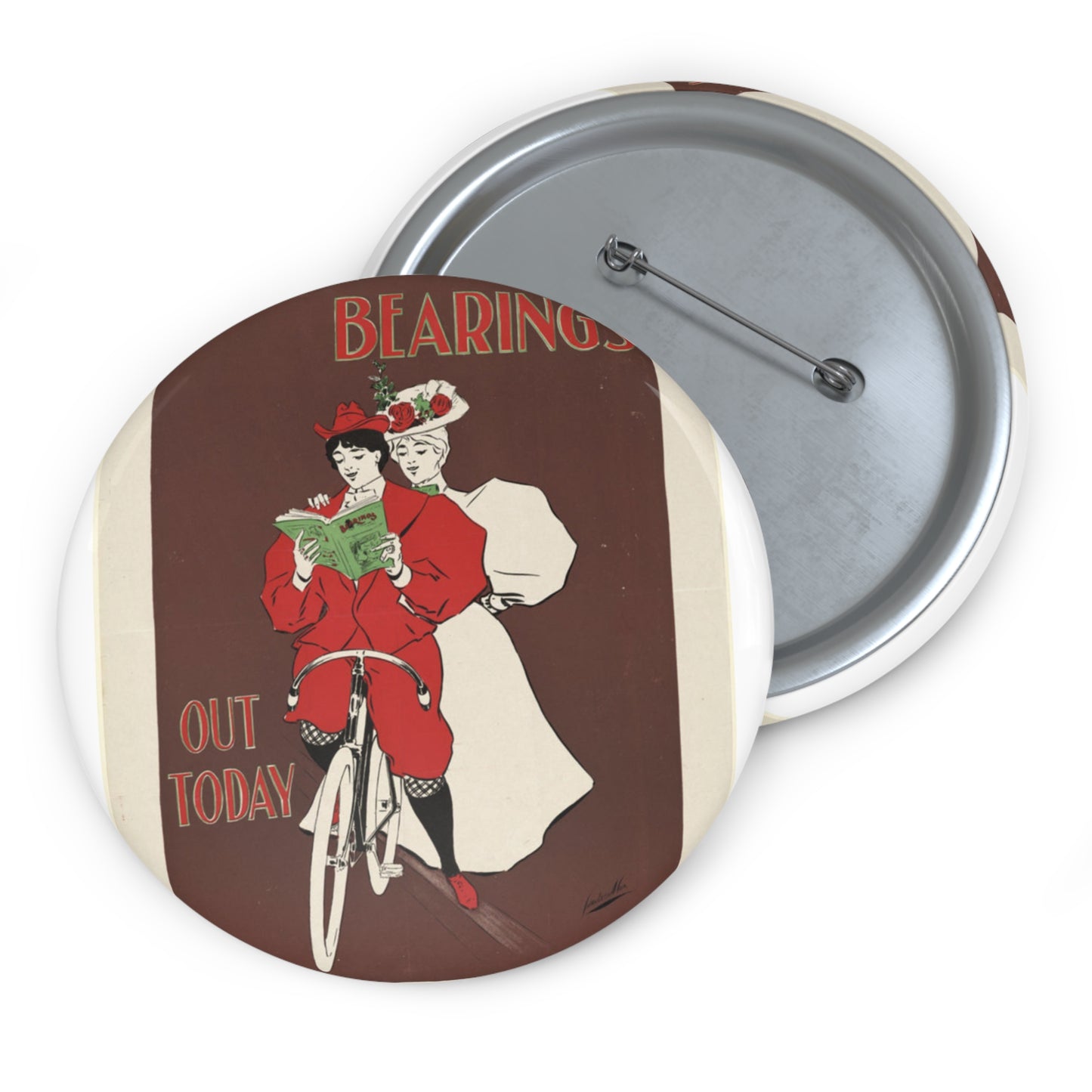 Bearings, out today, Art Nouveau Poster Pin Buttons with Crisp Design