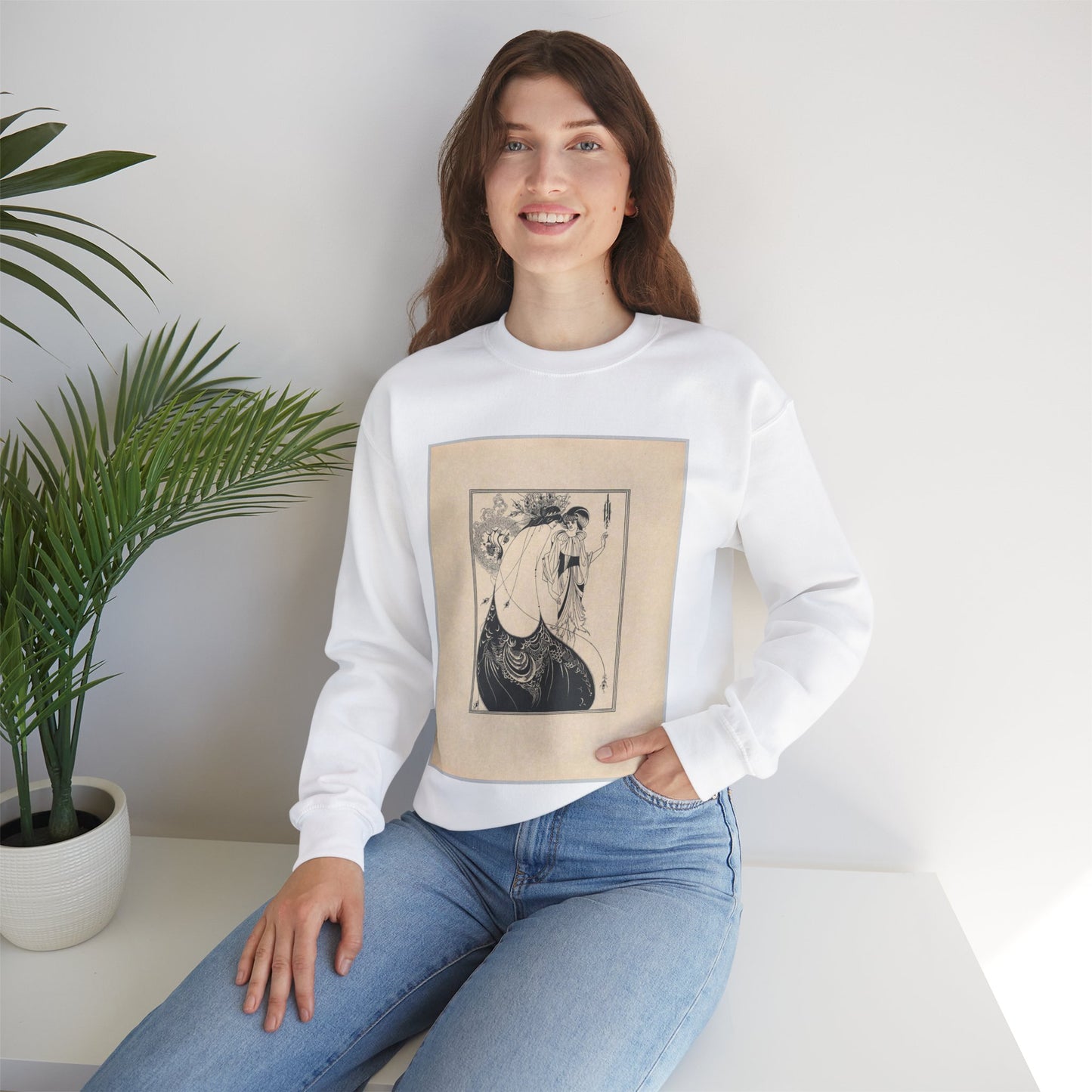 Aubrey Beardsley's Illustrations to Salome by Oscar Wilde MET DP863675 White Heavy Blend Adult Crew Neck SweatShirt