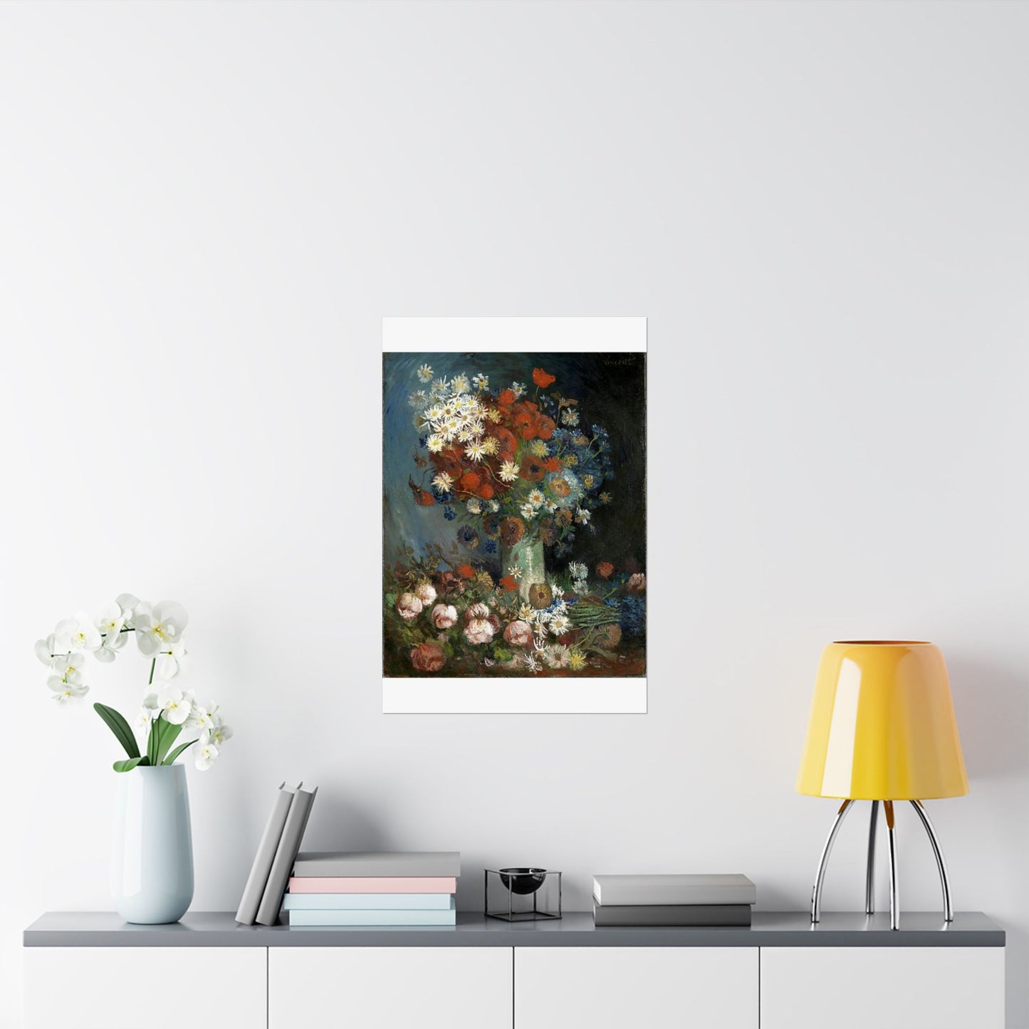 Still life with meadow flowers and roses Van Gogh 1886 High Quality Matte Wall Art Poster for Home, Office, Classroom