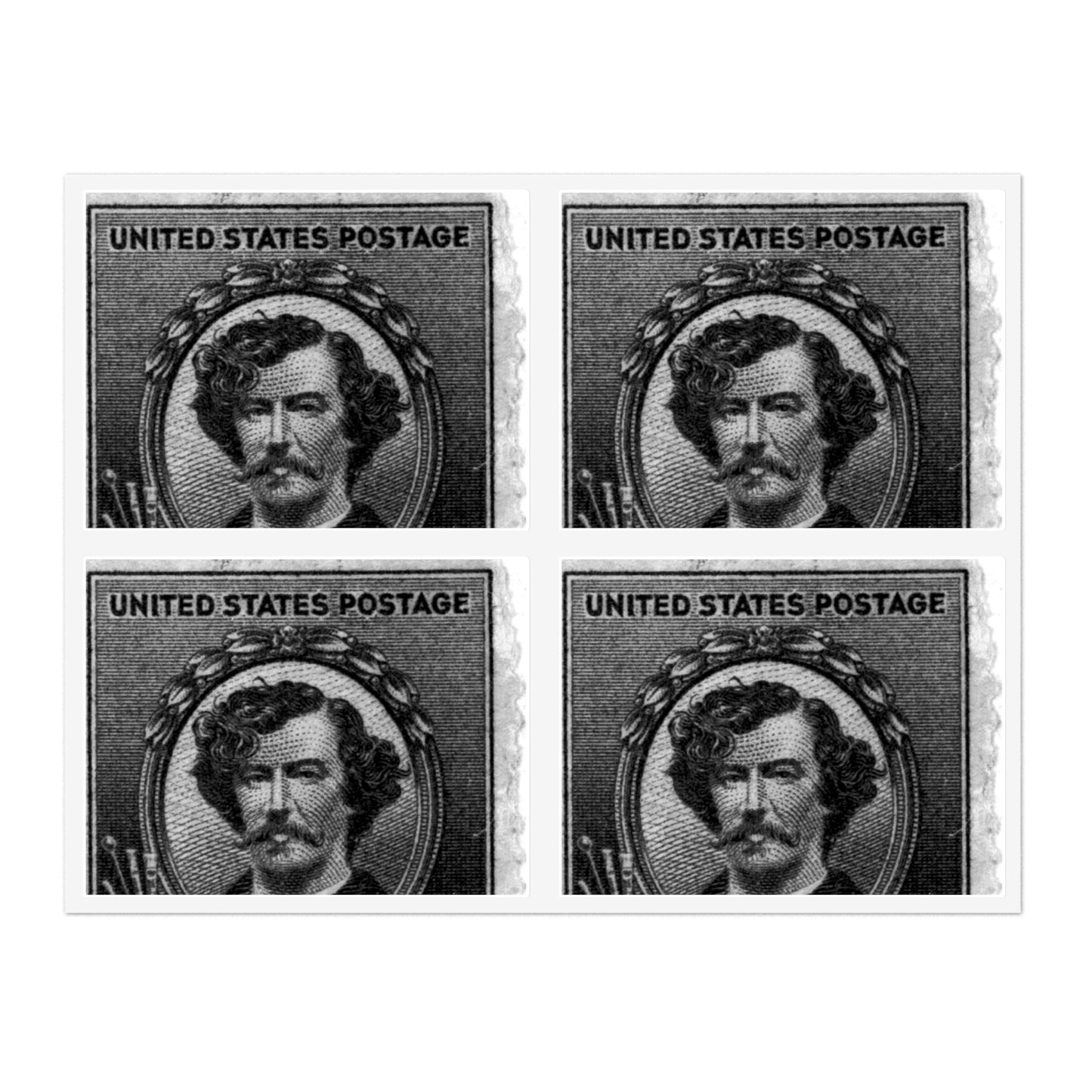 United States two cents postage stamp with head-and-shoulders portrait of James A. McNeill Whistler Laminated UV Protective Vinyl Stickers