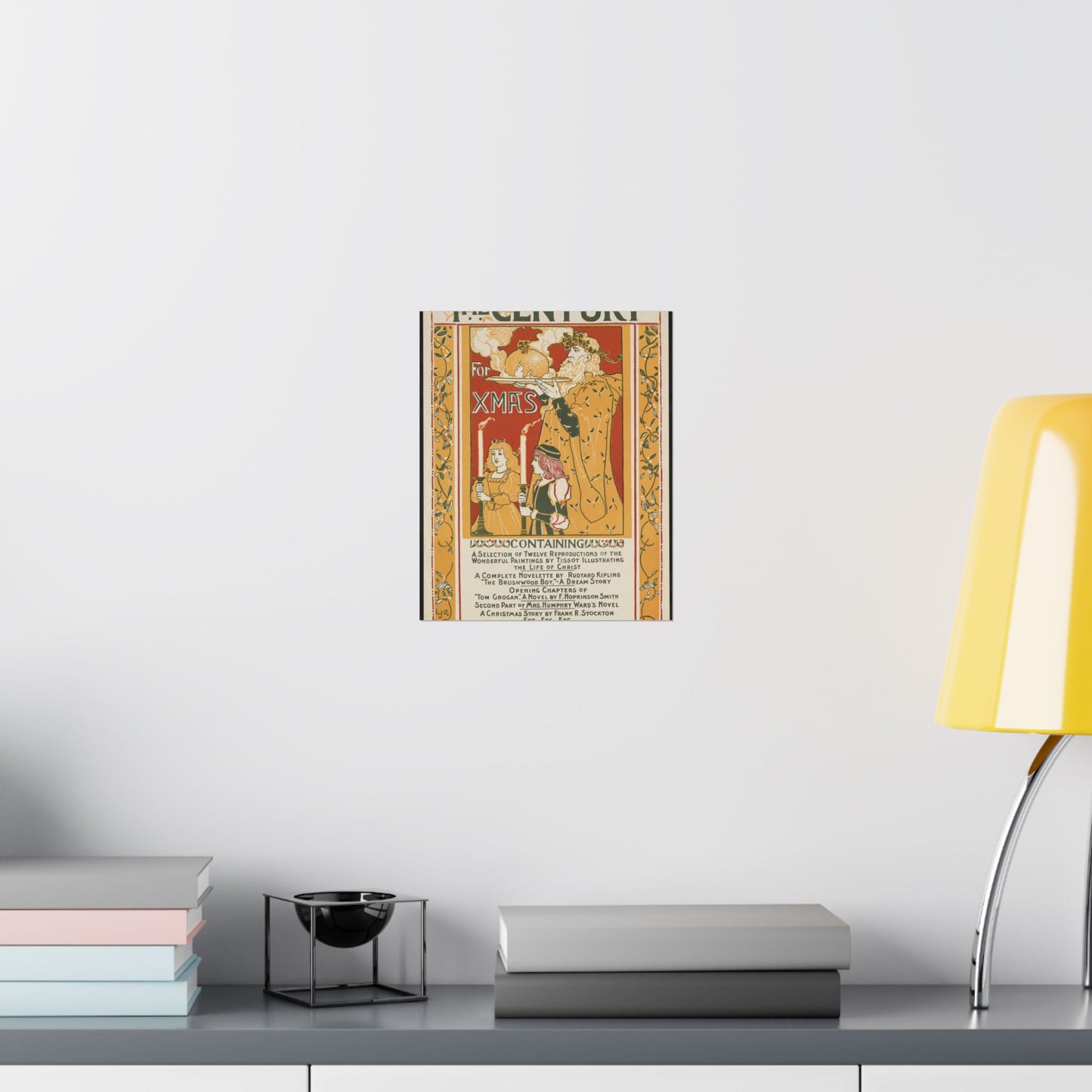 Louis Rhead - The century for Xmas, Art Nouveau poster High Quality Matte Wall Art Poster for Home, Office, Classroom