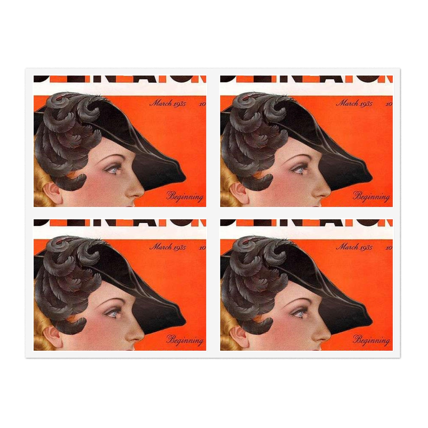 Delineator 1935-03 - Art Deco public domain image Laminated UV Protective Vinyl Stickers