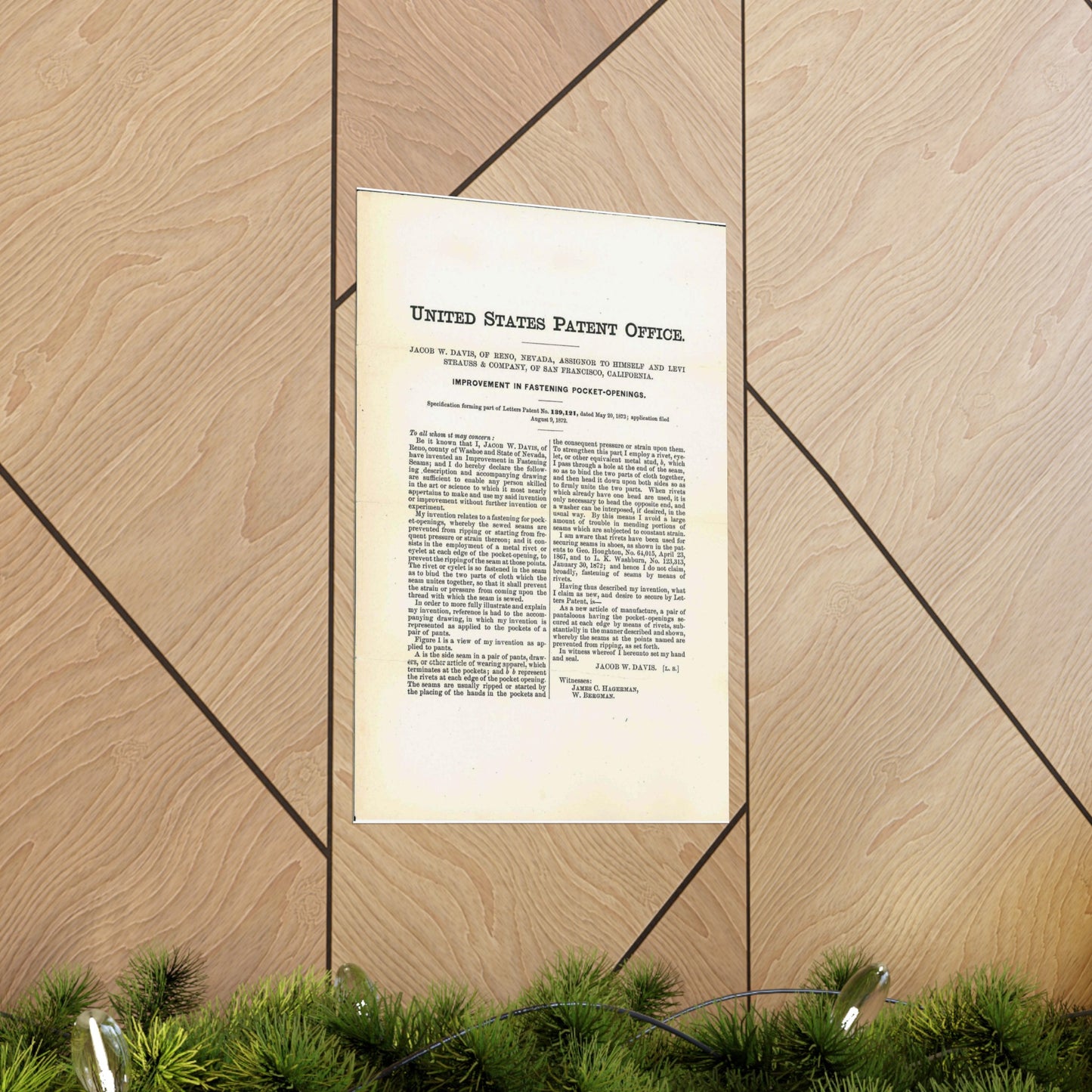 Patent Case File No. 139,121, Improvement in Fastening Pocket Openings, Inventor- Jacob W. Davis - DPLA - afb017b06366ded5b3d9735cb413b735 (page 29) High Quality Matte Wall Art Poster for Home, Office, Classroom