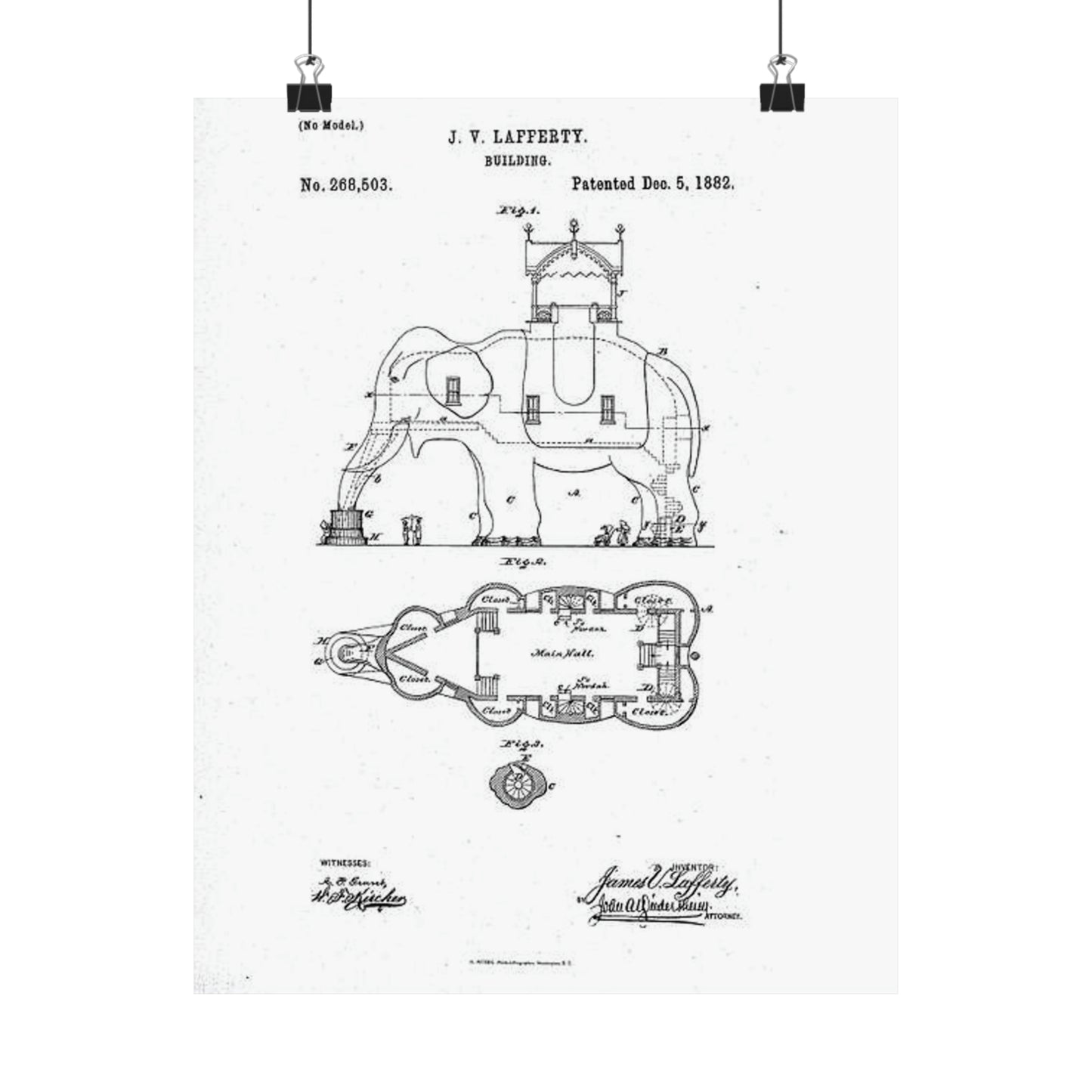 Patent Drawing of Engine - Lucy-USpatent268503 1882 Public domain  image High Quality Matte Wall Art Poster for Home, Office, Classroom