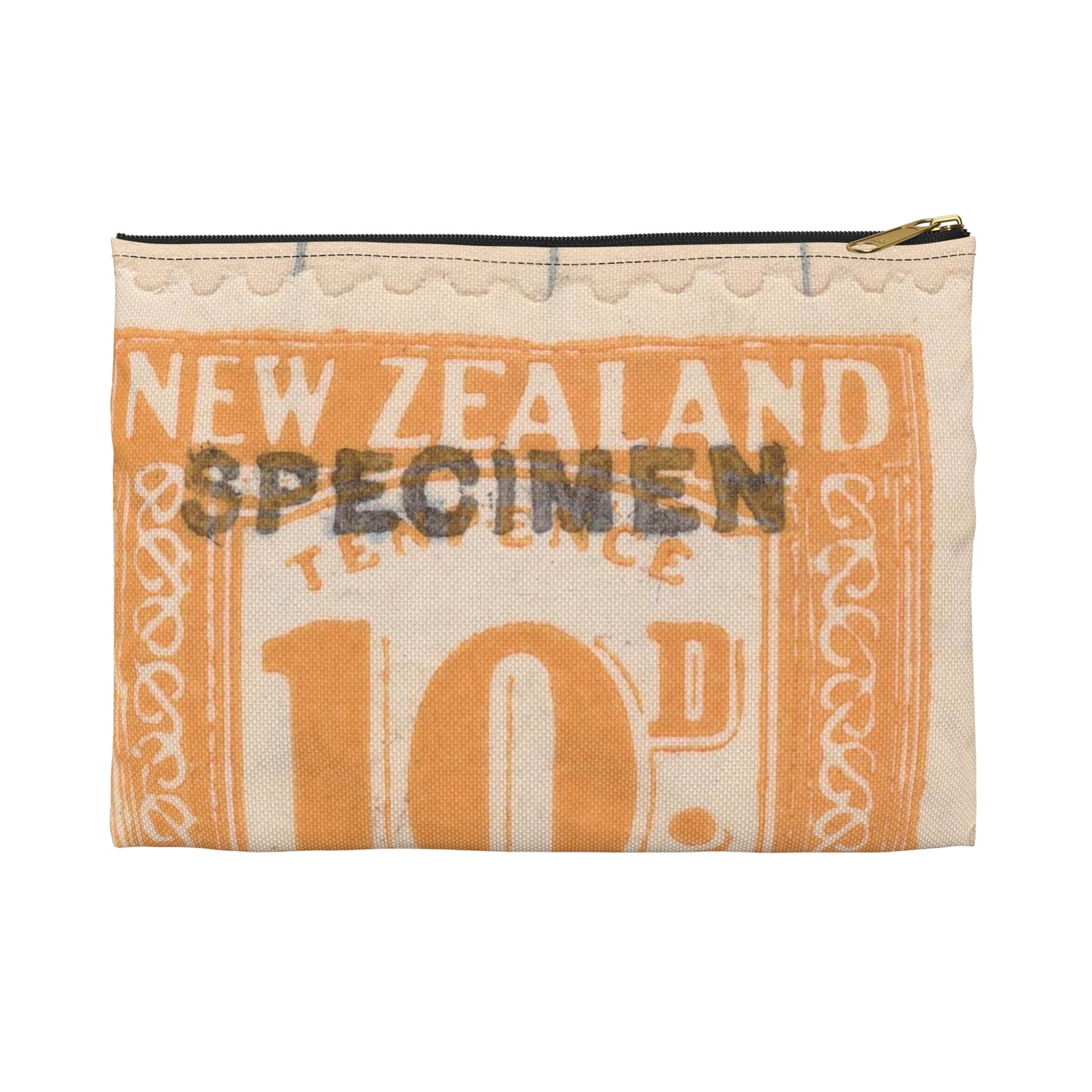 Ten penny Unemployment Relief stamp overprinted 'Specimen' Large Organizer Pouch with Black Zipper