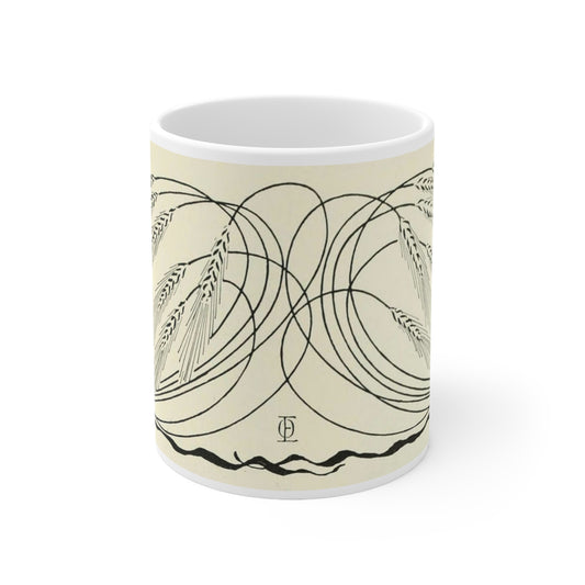 Otto Eckmann - Blé - Art nouveau public domain image Beautiful Novelty Ceramic Coffee Mug 11oz