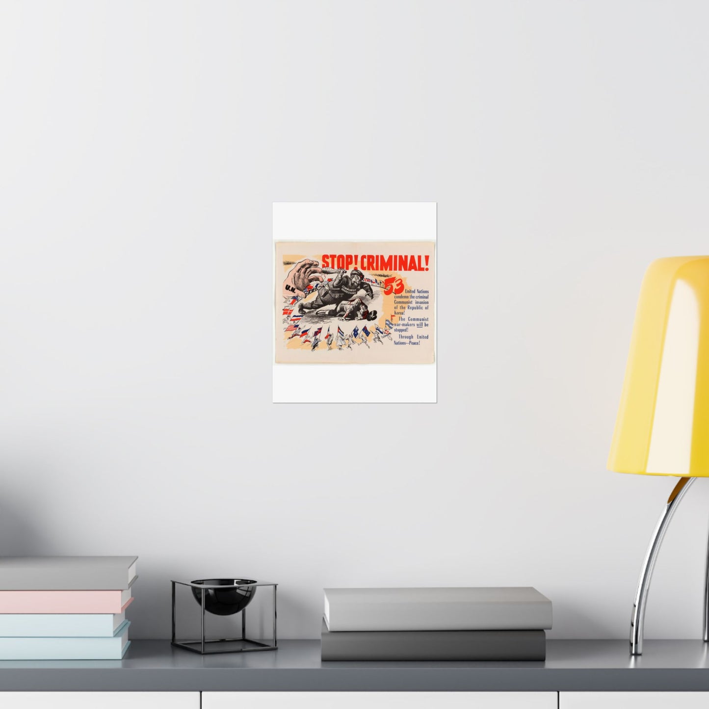 Stop Criminal!, Cold War American Propaganda poster High Quality Matte Wall Art Poster for Home, Office, Classroom