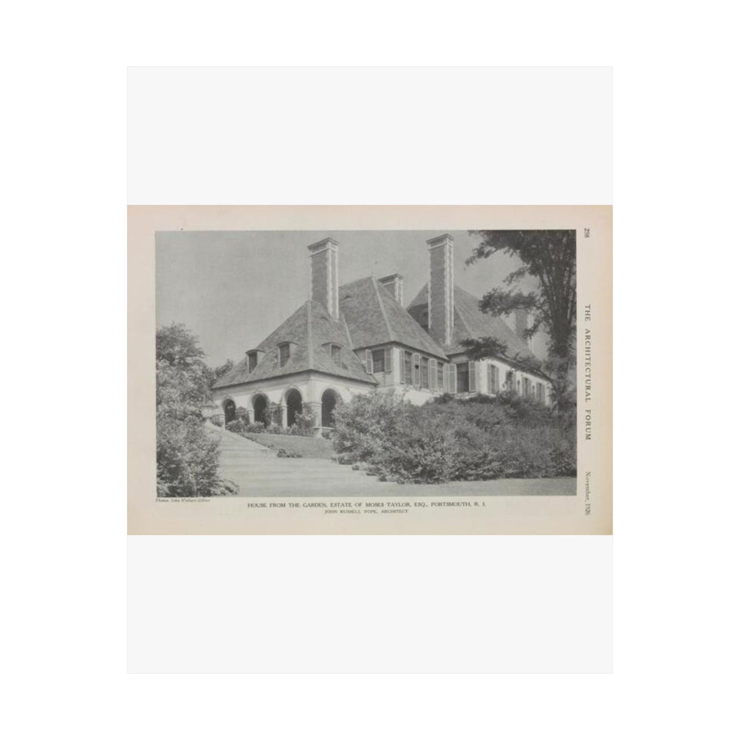 House from the Garden, Estate of Moses Taylor, Esq., Portsmouth, R.I. High Quality Matte Wall Art Poster for Home, Office, Classroom