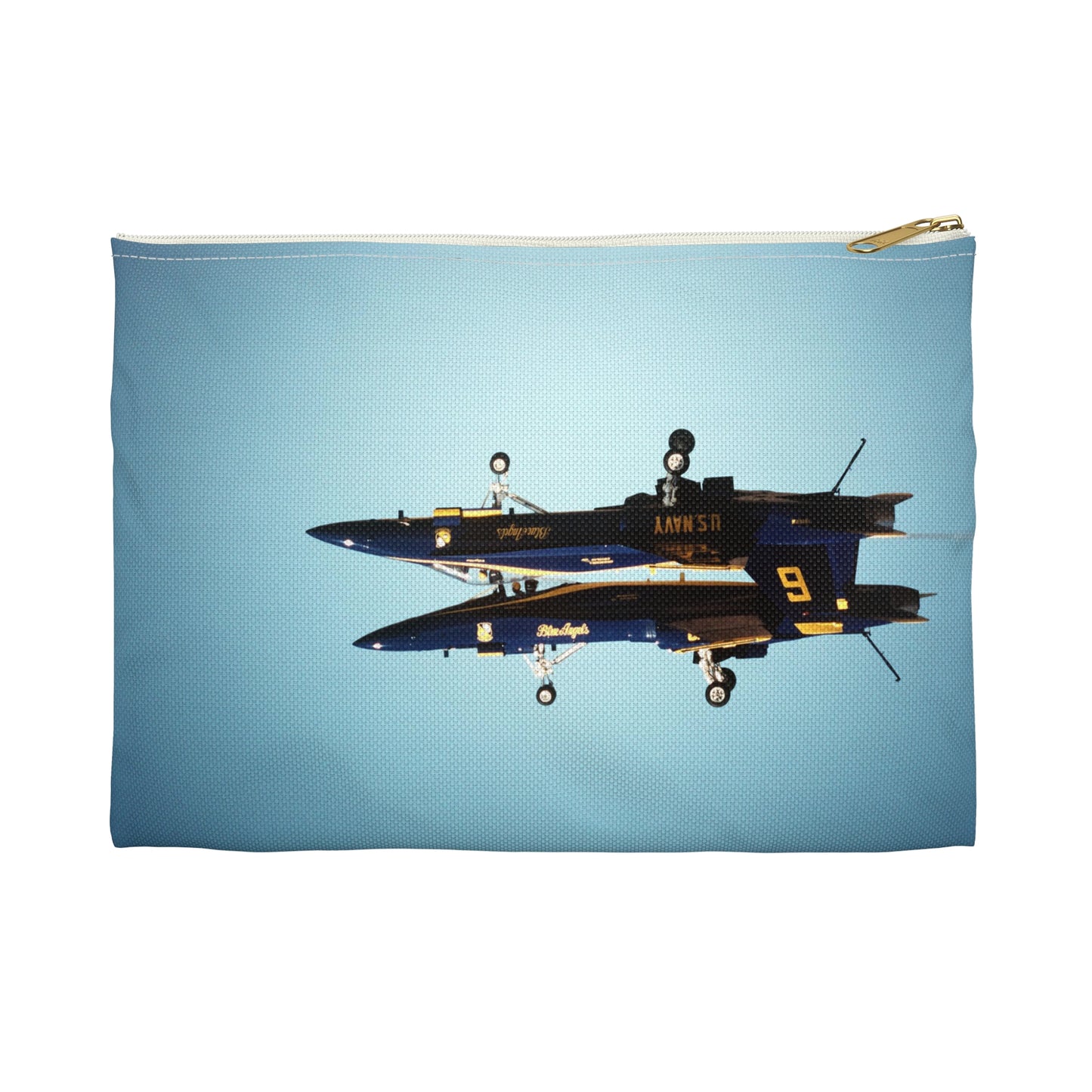 Two F/A-18A Hornet aircraft of the Blue Angels Flight Demonstration Squadron execute the Fortus maneuver during an air show Large Organizer Pouch with Black Zipper