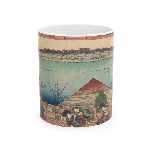 江戸高名会亭尽　池之端　蓬莱亭　青楼花見の休み - Public domain dedication. Metropolitan Museum of Art image. Beautiful Novelty Ceramic Coffee Mug 11oz