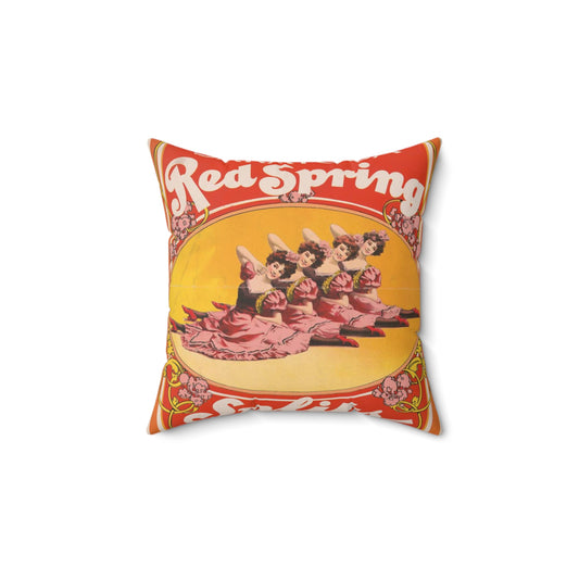 Ask for Saratoga red spring splits, cures dyspepsia and indigestion Decorative Accent Square Pillow