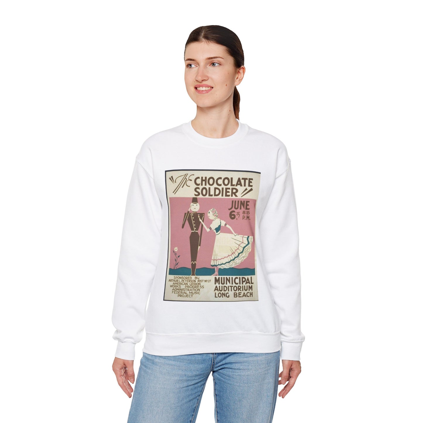 "The chocolate soldier" - WPA poster, Public domain, Library of Congress White Heavy Blend Adult Crew Neck SweatShirt