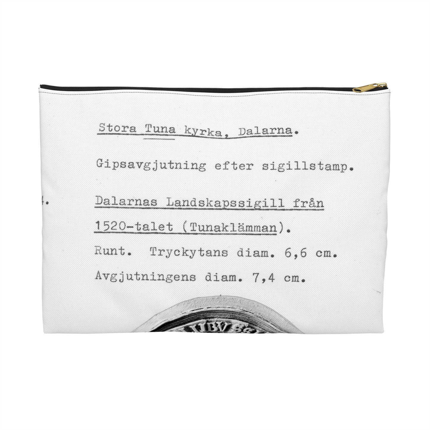 sigill (Dalarnas Landskapssigill från 1520-talet) Large Organizer Pouch with Black Zipper