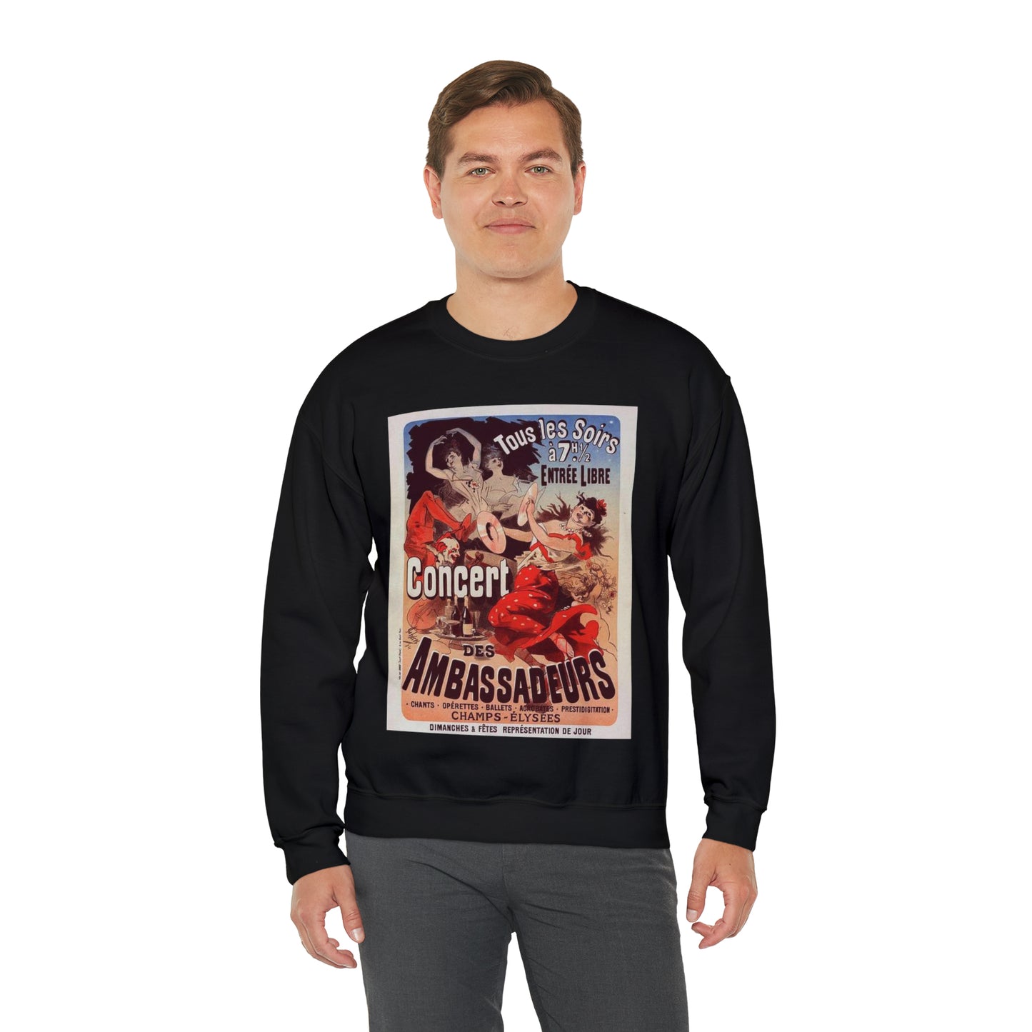 Affiche pour le "Concert des Ambassadeurs". Black Heavy Blend Adult Crew Neck SweatShirt