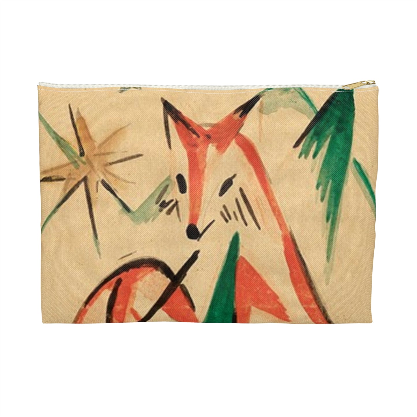 Franz Marc Füchse 1913 - A painting of a fox and a star Large Organizer Pouch with Black Zipper