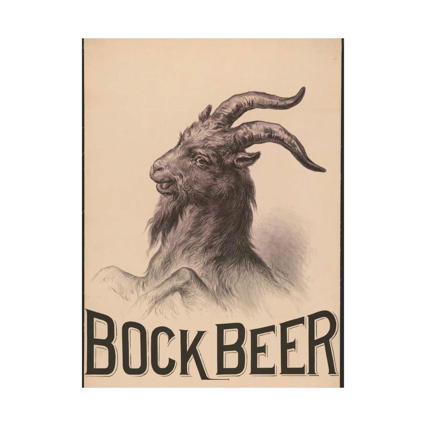 Bock Beer - Print, Library of Congress collection High Quality Matte Wall Art Poster for Home, Office, Classroom