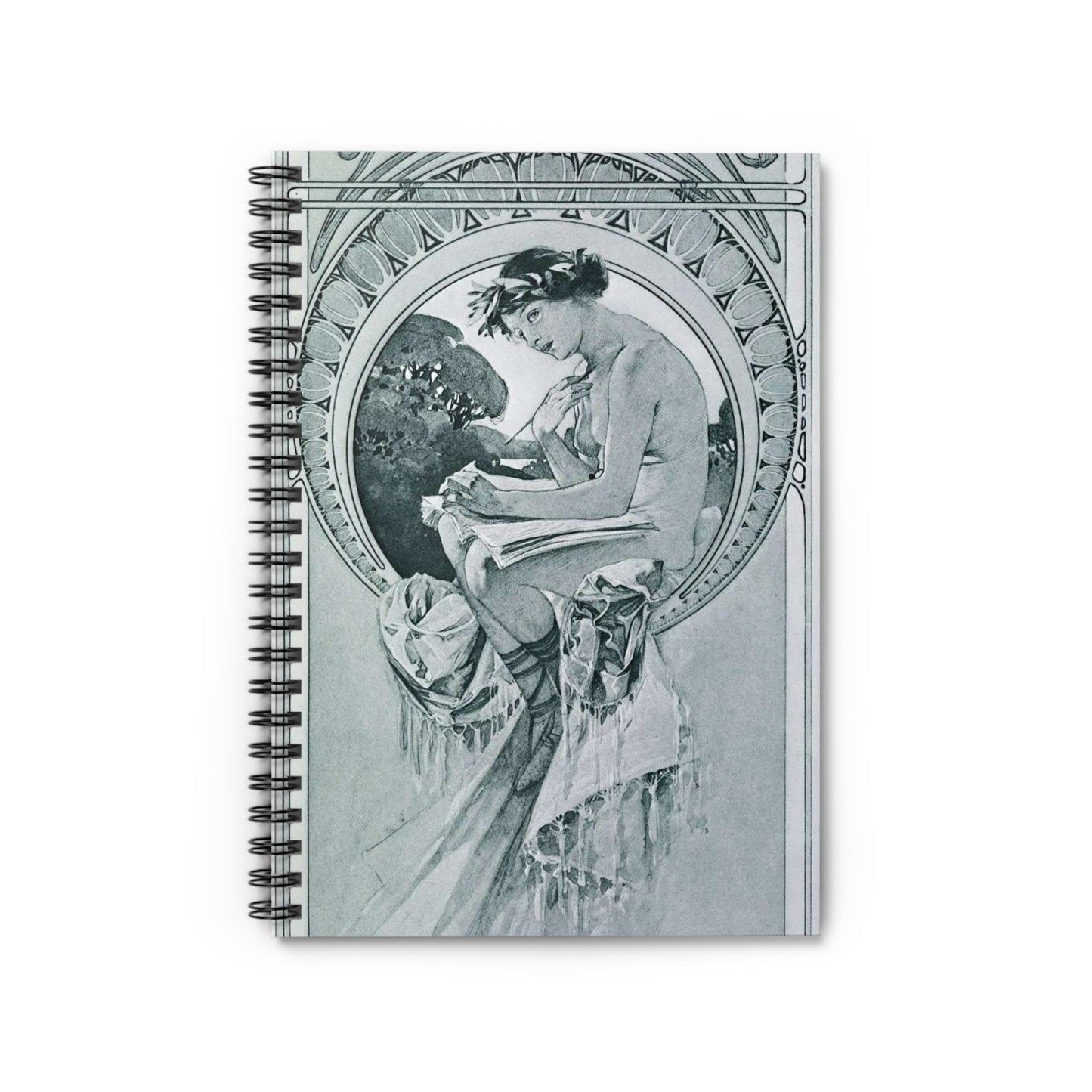 08 mucha documentsdecoratifs 1901 Spiral Bound Ruled Notebook with Printed Cover