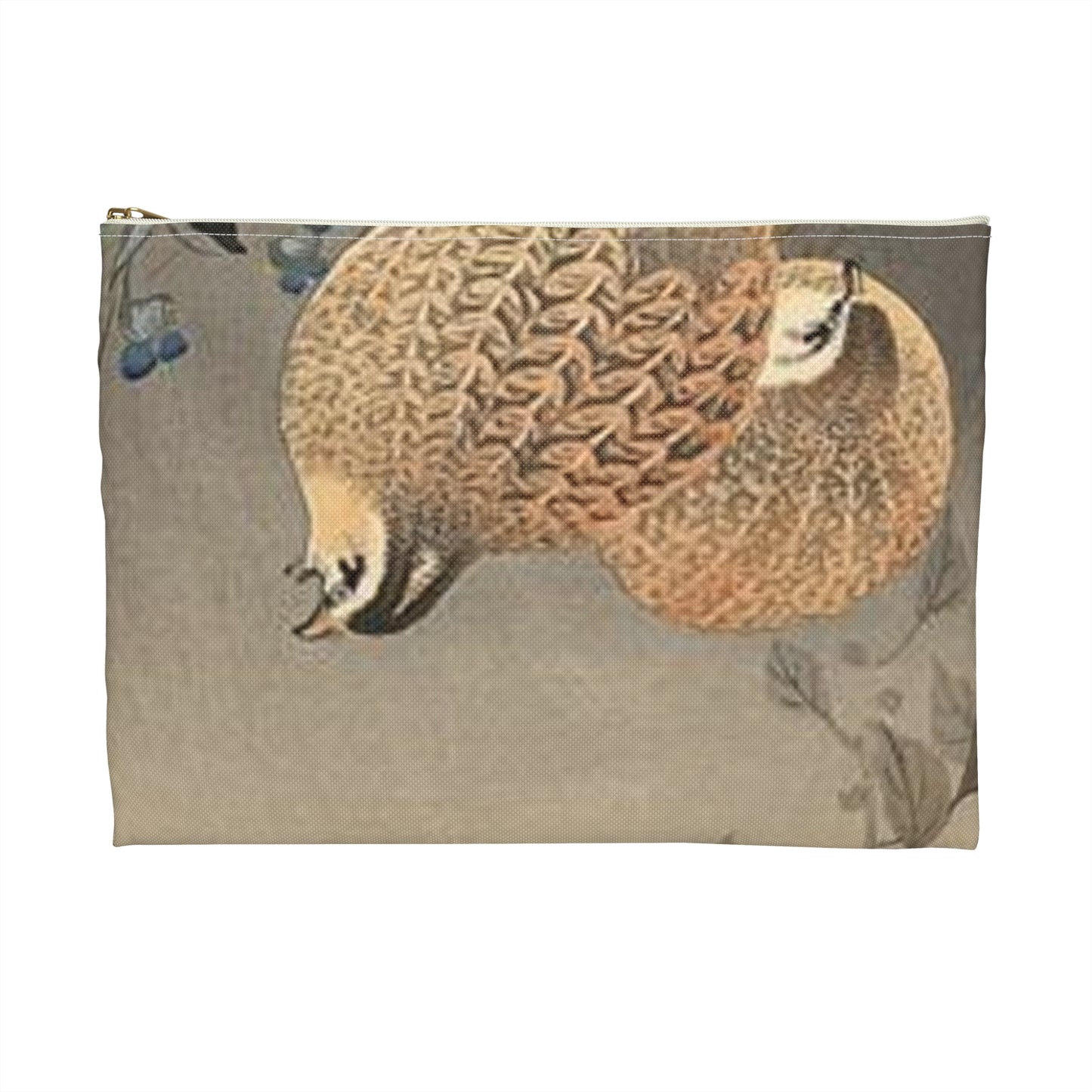 Koson - quails, Ohara Koson Large Organizer Pouch with Black Zipper