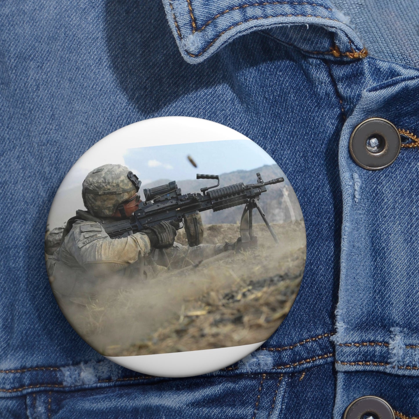 U.S. Army Pvt. John Stafinski, a native of Seville, Pin Buttons with Crisp Design