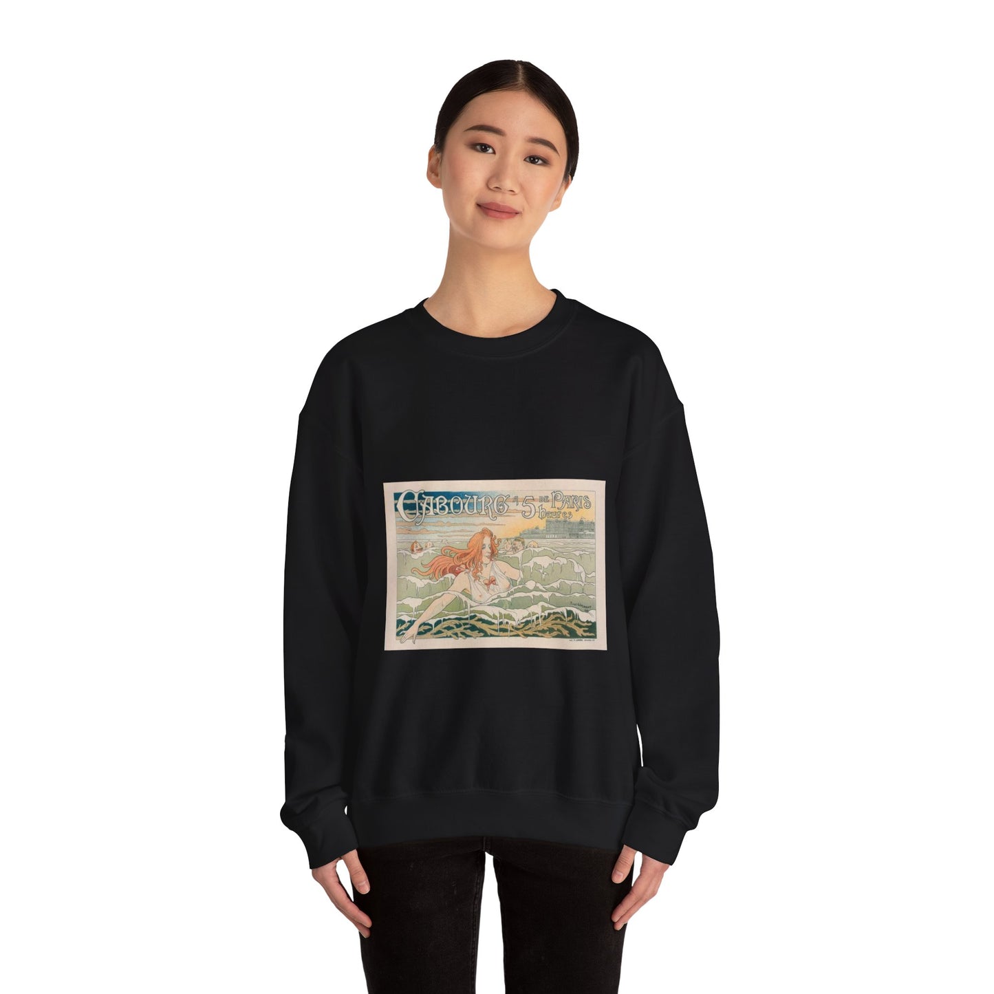 Affiche belge pour le "Casino de Cabourg". Black Heavy Blend Adult Crew Neck SweatShirt