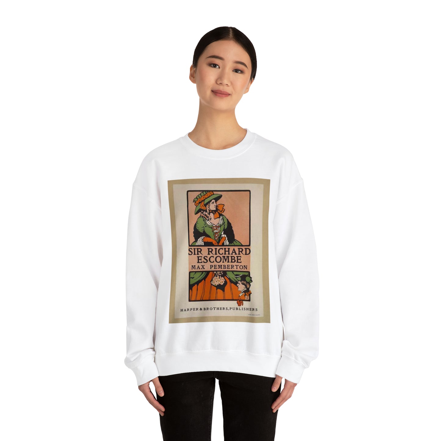 Sir Richard Escombe. - Drawing. Public domain image. White Heavy Blend Adult Crew Neck SweatShirt