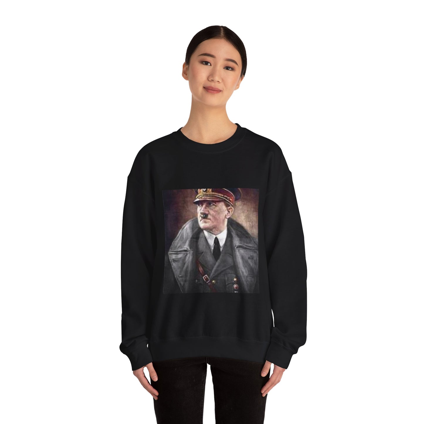 Gitler-vizvolitel - Art Deco public domain image Black Heavy Blend Adult Crew Neck SweatShirt