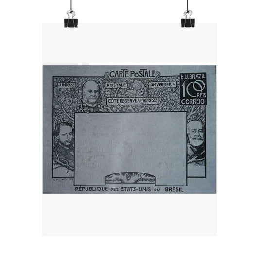 EliseuVisconti-D857-Bilhete postal para o exterior – A Evolução Histórica do Brasil – Projeto para bilhete postal integrante da coleção vencedora do Concurso dos Correios de 1904 High Quality Matte Wall Art Poster for Home, Office, Classroom