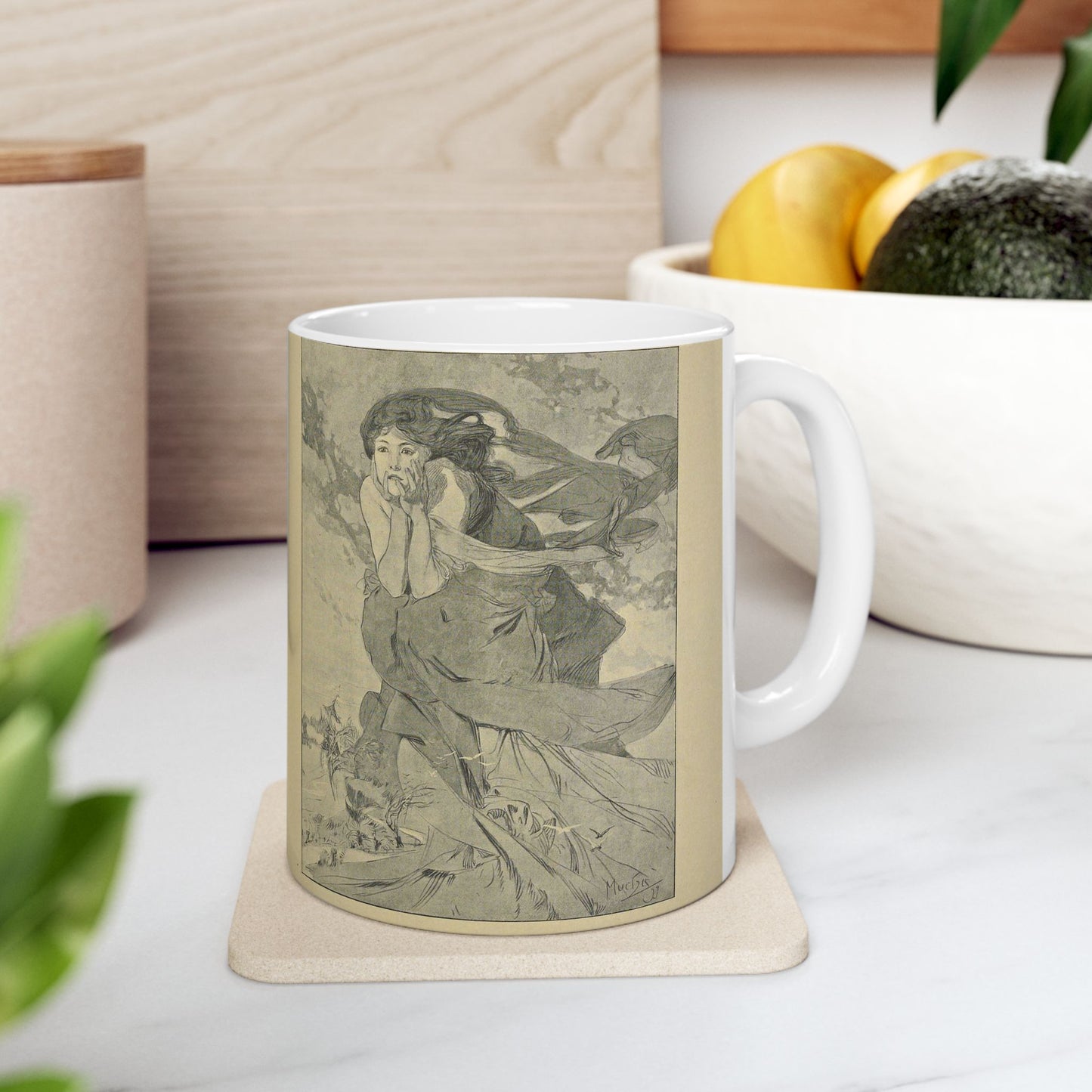 Alphonse Mucha - 03 mars cocorico Beautiful Novelty Ceramic Coffee Mug 11oz