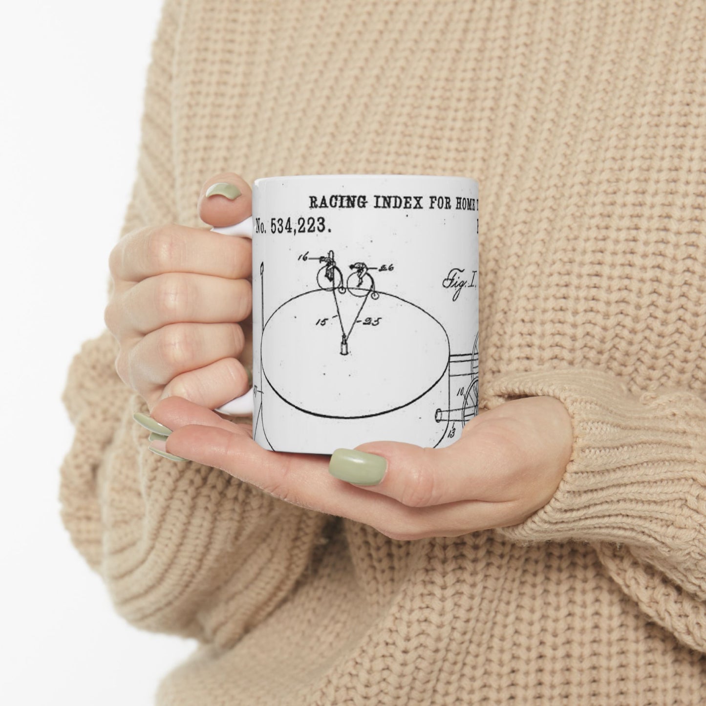 Patent drawing - RacingBikesPatent Public domain  image Beautiful Novelty Ceramic Coffee Mug 11oz